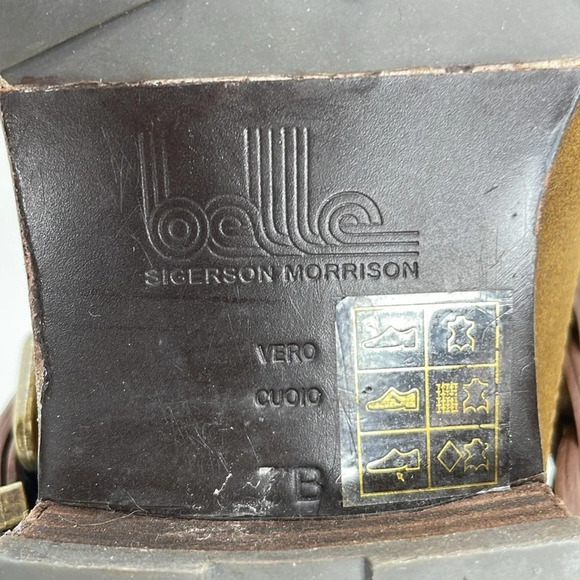 Sigerson Morrison Boots Women's 7 Brown Suede Leather Ankle Booties Shearling - Picture 14 of 14